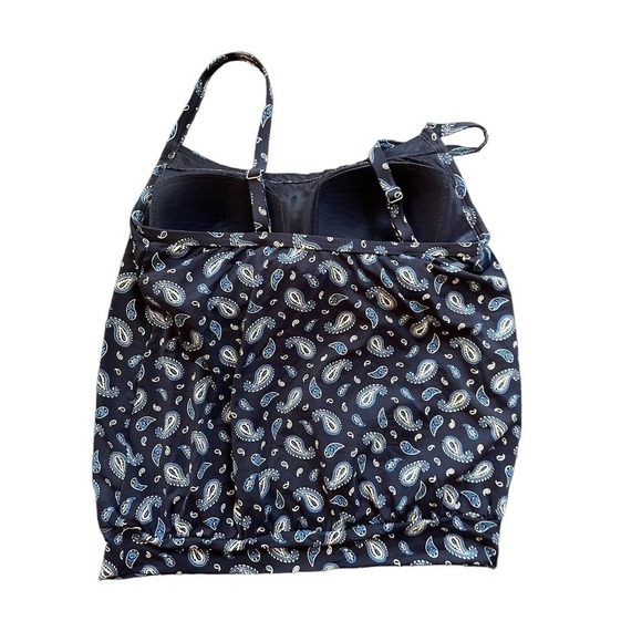 Lands' End Tankini & Swim Skirt Blue Paisley Sz 4 Swimsuit - Picture 3 of 8